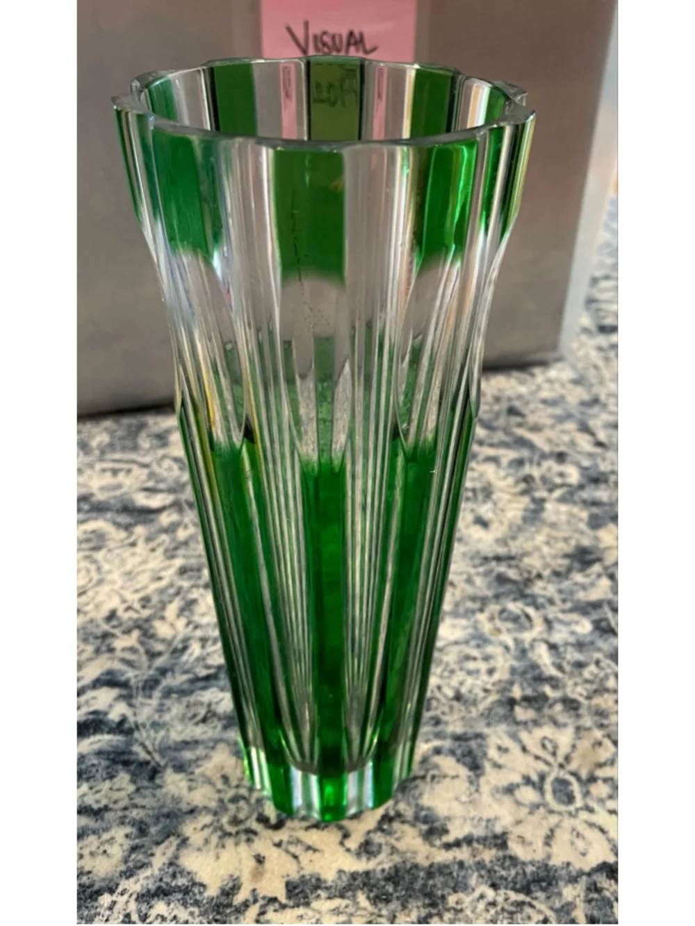 Vintage Bohemia Hand Cut Lead Crystal Vase Made in Czechoslovakia